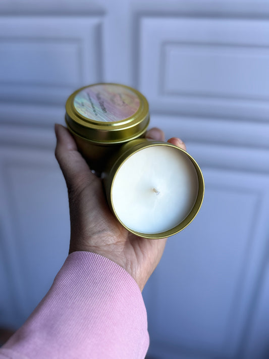 Gold Tin Candle - choose your own scent