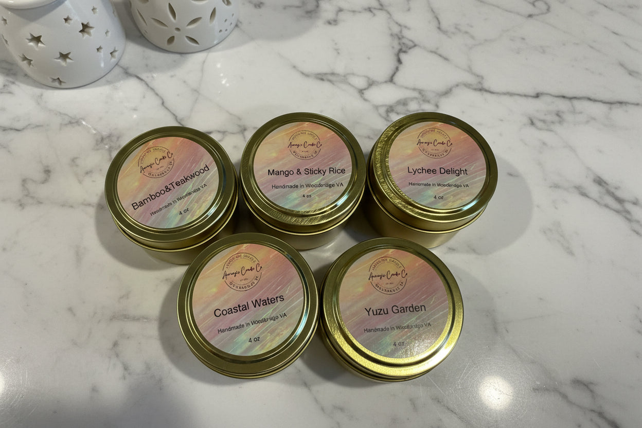 Gold Tin Candle - choose your own scent