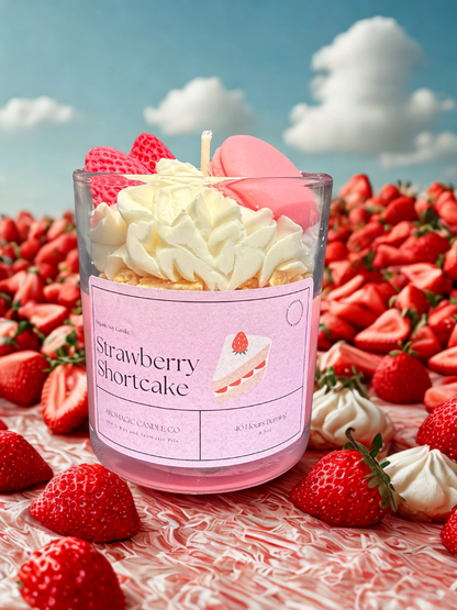 Strawberry shortcake candle