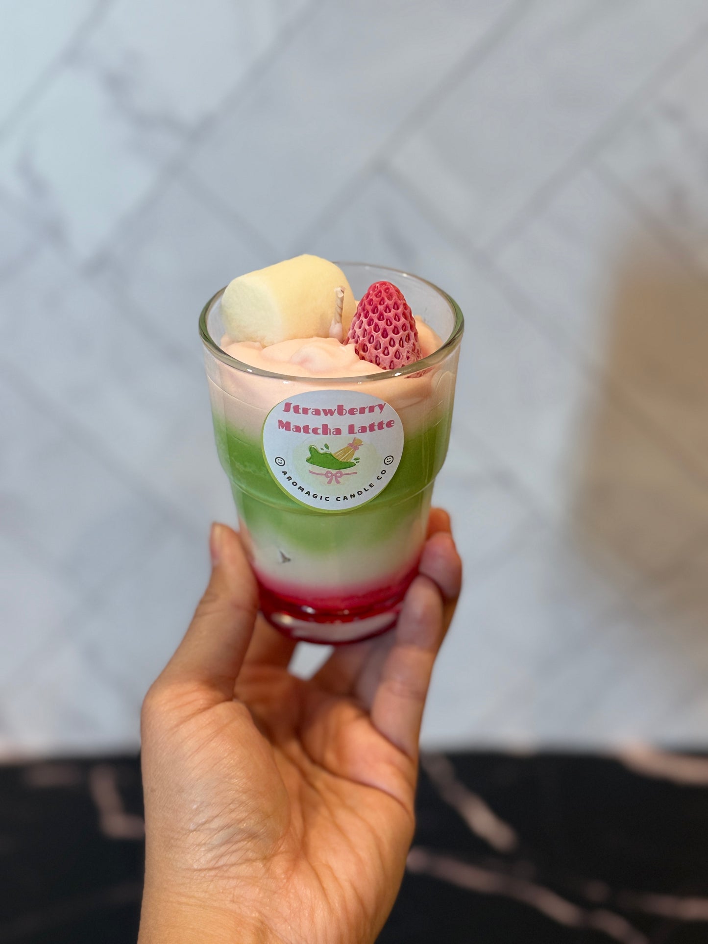 Strawberry Matcha Latte Candle