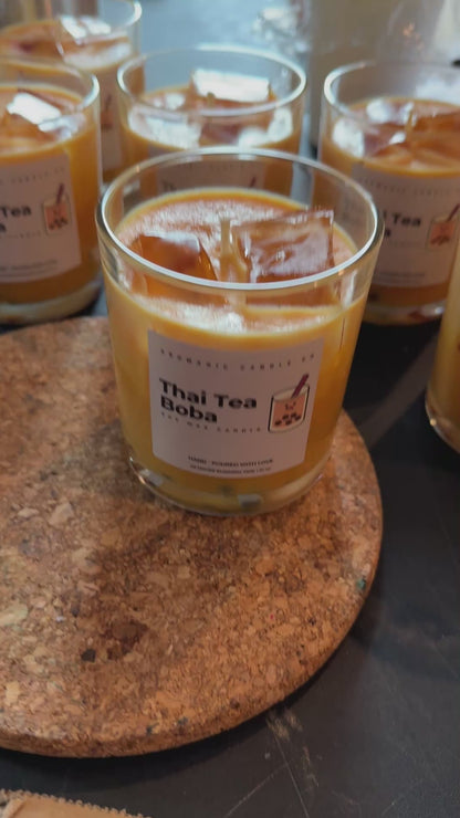 Thai tea boba candle